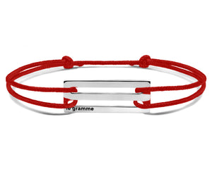 bracelet cordon rouge perforé le 2,5g